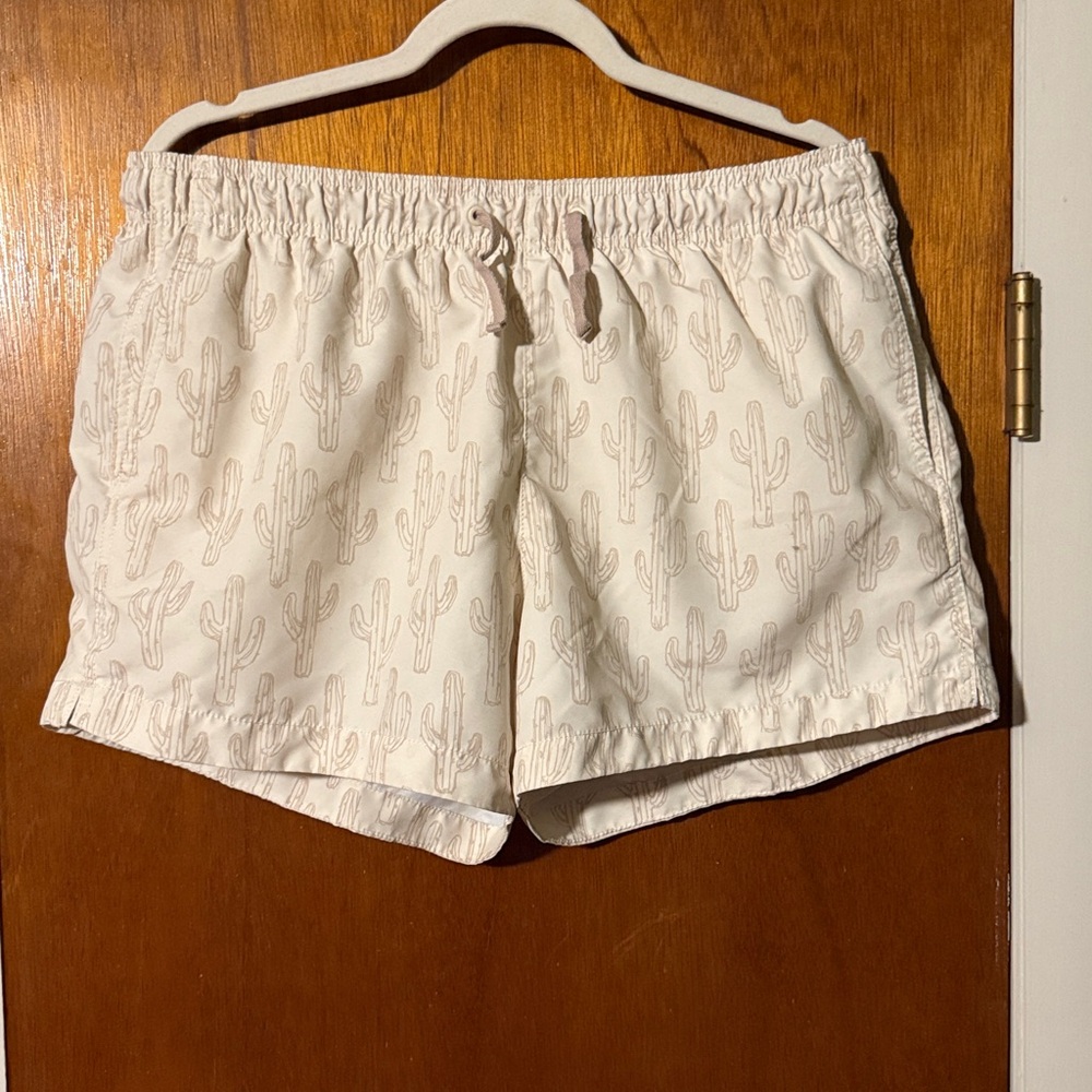 H&M Cactus Print cream swim shorts